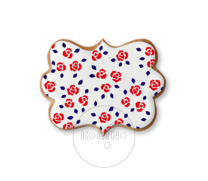 Różyczki z listkami / Aerograf / Dwuczęściowy / Tło / Szablon na ciastko