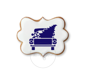 Furgonetka choinka i prezenty / Auto / Szablon na ciastko