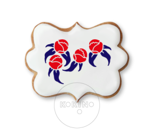 Piwonia - pączki / Aerograf / Szablon na ciastko