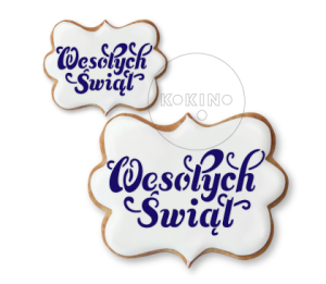 Wesołych Świąt / 2 napisy / Szablon na ciastko