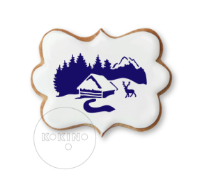 Górski widoczek / Leśna chata / Szablon na ciastko