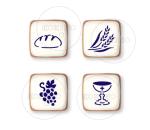Komunia mini / Chleb i wino / Szablon na ciastka