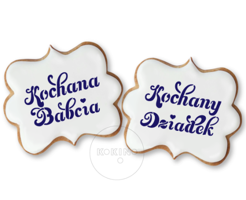 2 napisy / Kochany Dziadek - Kochana Babcia / Szablon na ciastko
