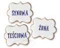 3 napisy / Synowa - Żona - Teściowa / Szablon na ciastko