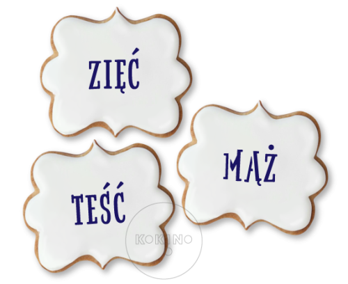 3 napisy / Zięć - Mąż - Teść / Szablon na ciastko