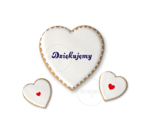 Dziękujemy - mini / serca / Szablon na ciastko