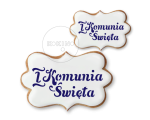 I Komunia Święta / 2 napisy / Szablon na ciastko