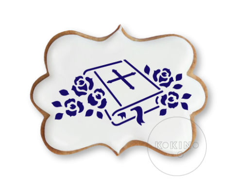 Biblia i róże / Szablon na ciastko