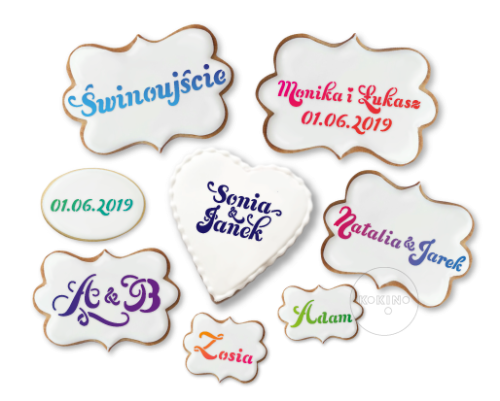 Imiona / Inicjały / Nazwy / Szablon na ciastko