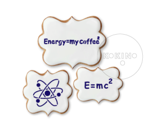 Fizyka / Wzór e=mc2 / Atom / Szablon na ciastko