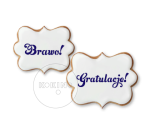 Brawo / Gratulacje / 2 napisy / Szablon na ciastko