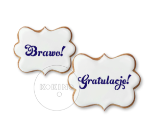 Brawo / Gratulacje / 2 napisy / Szablon na ciastko